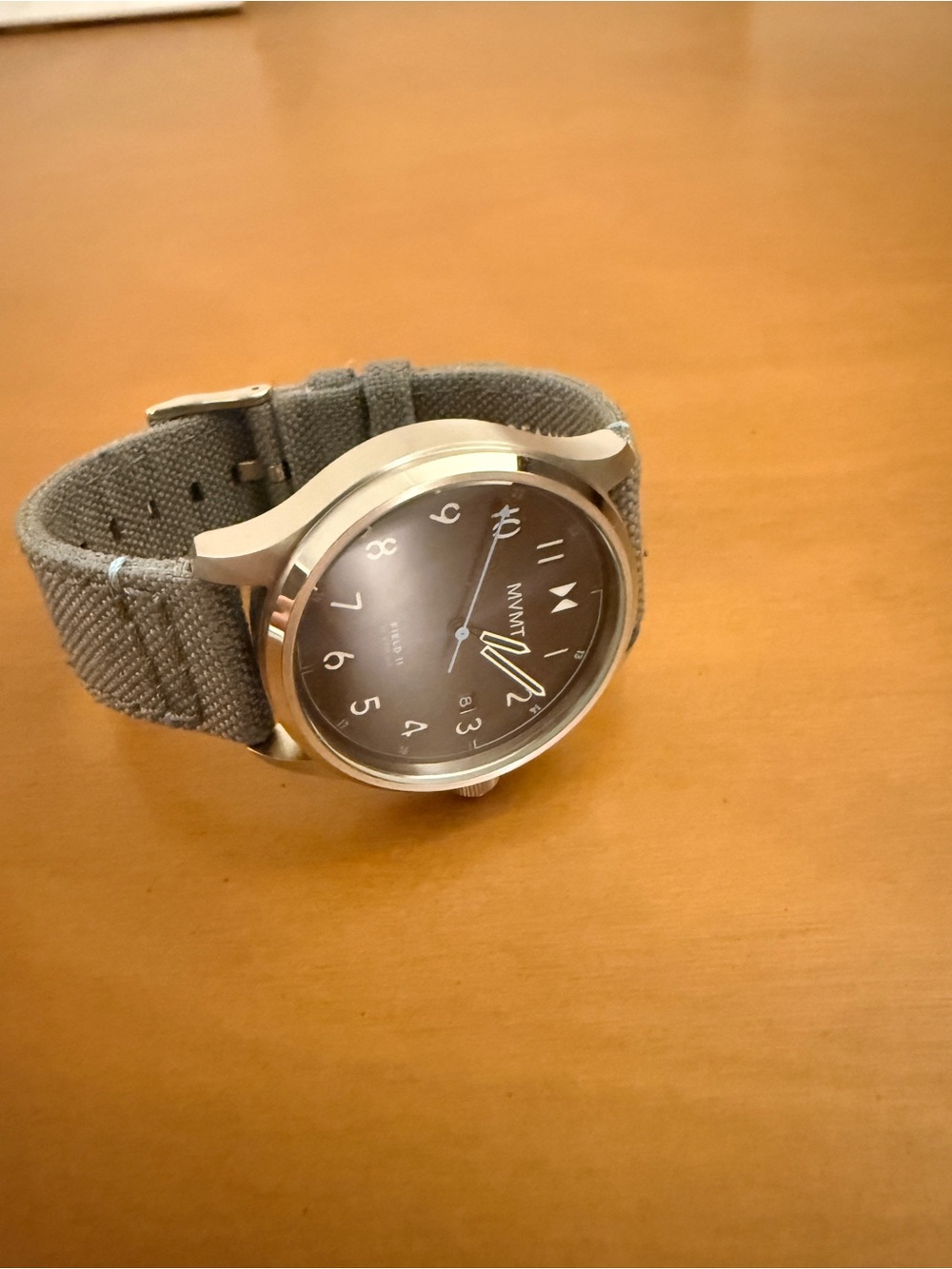 MVMT Gray Canvas Strap Watch with Black Dial
